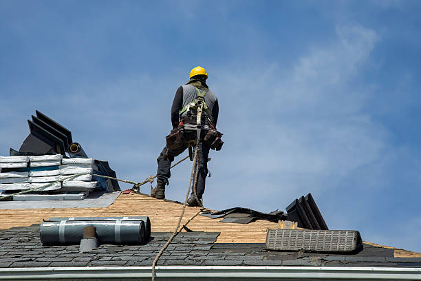 Professional Gutter Installation technician working in Franktown, VA